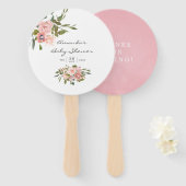 Waterverf florale Blush en Roos Gold Baby shower Handwaaier (Voorkant en achterkant)