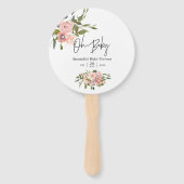 Waterverf florale Blush en Roos Gold Baby shower Handwaaier (Voorkant)