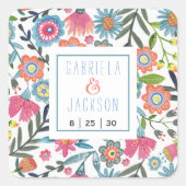 Waterverf florale bohemiene Sticker (Voorkant)