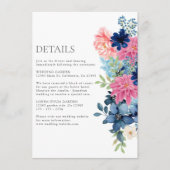 Waterverf florale botanische lente Trouwgegevens Informatiekaartje (Voorkant)