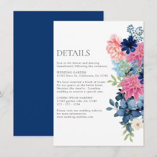 Waterverf florale botanische lente Trouwgegevens Informatiekaartje