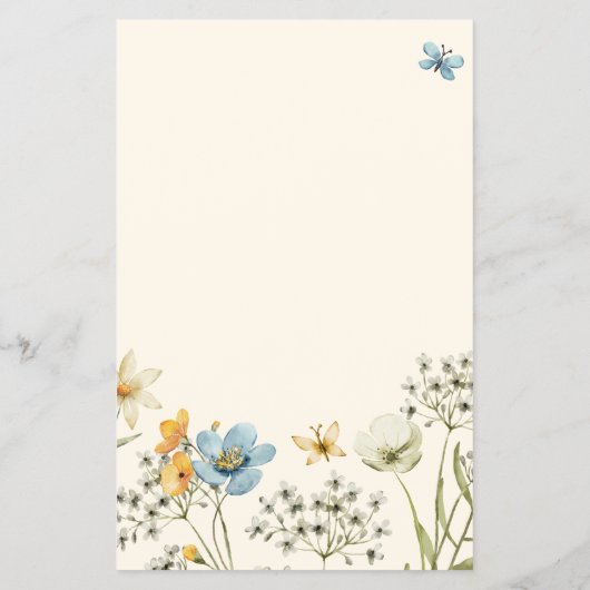 Waterverf florale bridale doucheuitnodiging flyer (Achterkant)