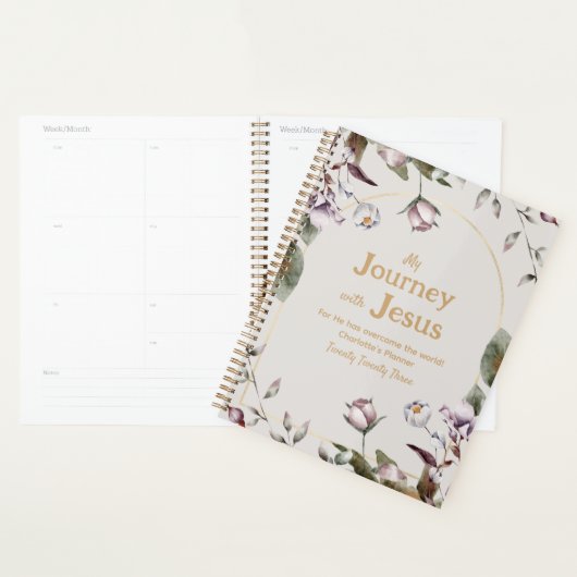 Waterverf florale Christelijk Elegant Gold Planner (Display)