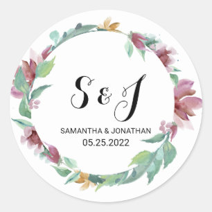 waterverf florale dikkop NAMES Ronde Sticker