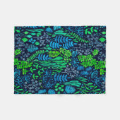 Waterverf florale doedels donkere achtergrond fleece deken (Voorkant (Horizontaal))