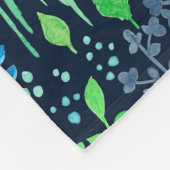 Waterverf florale doedels donkere achtergrond fleece deken (Hoek)