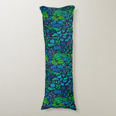 Waterverf florale doedels donkere achtergrond lichaamskussen (Voorkant Verticaal)