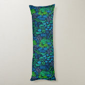 Waterverf florale doedels donkere achtergrond lichaamskussen (Achterkant (Verticaal))