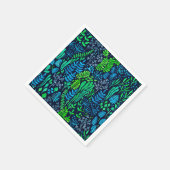 Waterverf florale doedels donkere achtergrond servetten (Hoek)