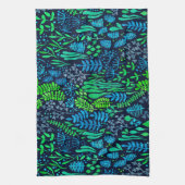 Waterverf florale doedels donkere achtergrond theedoek (Verticaal)