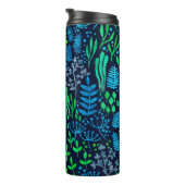 Waterverf florale doedels donkere achtergrond thermosbeker (Geroteerd rechts)