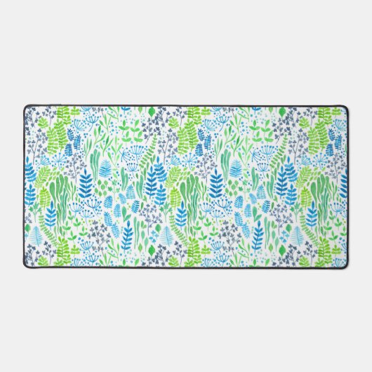 Waterverf florale doodles wit bureaumat (Voorkant)