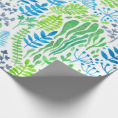 Waterverf florale doodles wit cadeaupapier (Hoek)