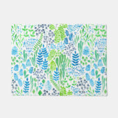 Waterverf florale doodles wit deurmat (Voorkant)