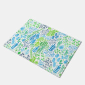 Waterverf florale doodles wit deurmat (Schuin)