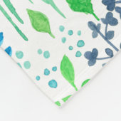 Waterverf florale doodles wit fleece deken (Hoek)