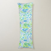 Waterverf florale doodles wit lichaamskussen (Voorkant Verticaal)