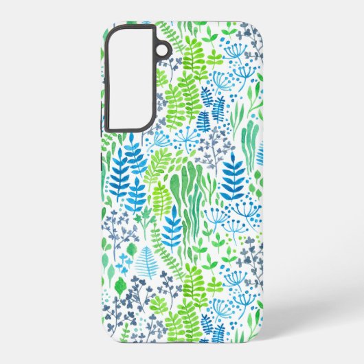 Waterverf florale doodles wit samsung galaxy hoesje (Achterkant)