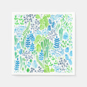 Waterverf florale doodles wit servetten (Voorkant)