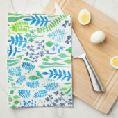 Waterverf florale doodles wit theedoek (Quarter Fold)