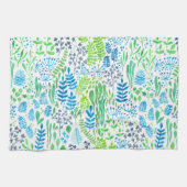 Waterverf florale doodles wit theedoek (Horizontaal)