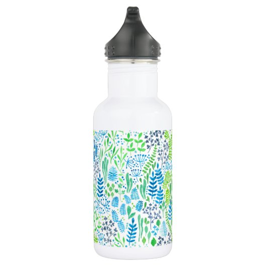 Waterverf florale doodles wit waterfles  (Rechts)