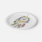 Waterverf florale droomcatcher papieren bordje (Gekanteld)