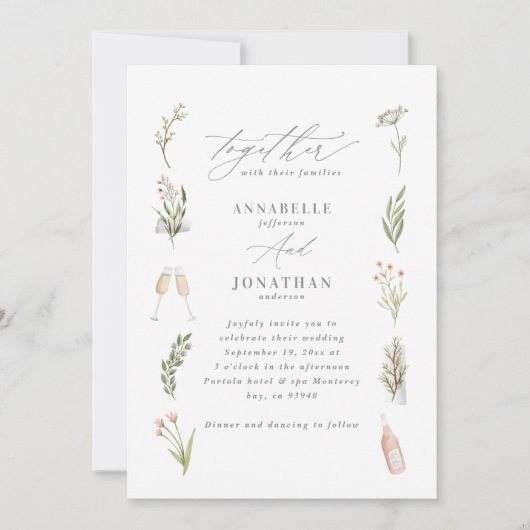 Waterverf florale elegant wilde bloem  rustig (Voorkant)