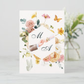 Waterverf florale elegante bruiloft kaart (Staand voorkant)