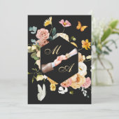 Waterverf florale elegante bruiloft kaart (Staand voorkant)