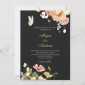 Waterverf florale elegante bruiloft kaart (Achterkant)