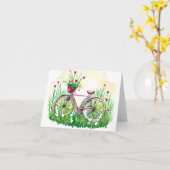 Waterverf florale fiets aanpasbaar kaart (Gele Bloem)