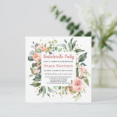 Waterverf florale, foliage Bachelorette Party Kaart (Staand voorkant)