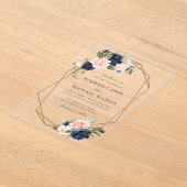 Waterverf florale geometrische bruiloft acryl uitnodigingen (Laagn)