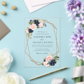 Waterverf florale geometrische bruiloft acryl uitnodigingen (Insitu (Huwelijk))