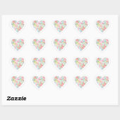 waterverf florale hart sticker (Vel)