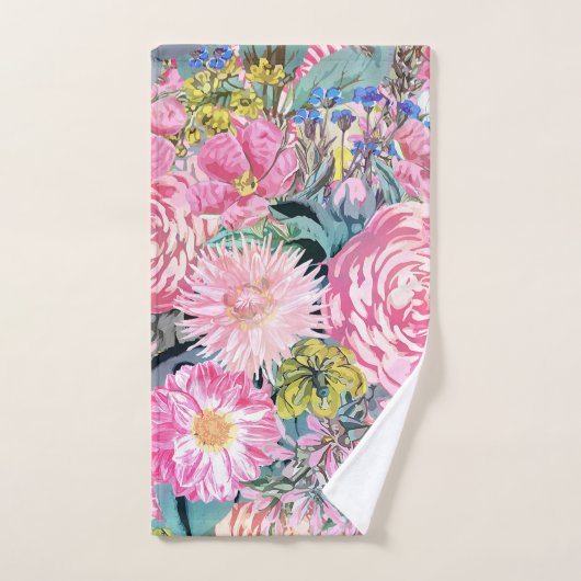 Waterverf  florale illustratie bad handdoek (Handdoek)