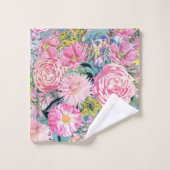Waterverf  florale illustratie bad handdoek (Wasdoekje)