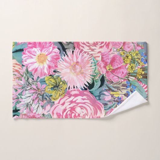 Waterverf  florale illustratie bad handdoek (Handdoek)