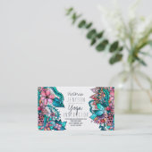 Waterverf florale illustratie yoga instructeur visitekaartje (Staand voorkant)