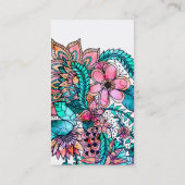 Waterverf florale illustratie yoga instructeur visitekaartje (Achterkant)