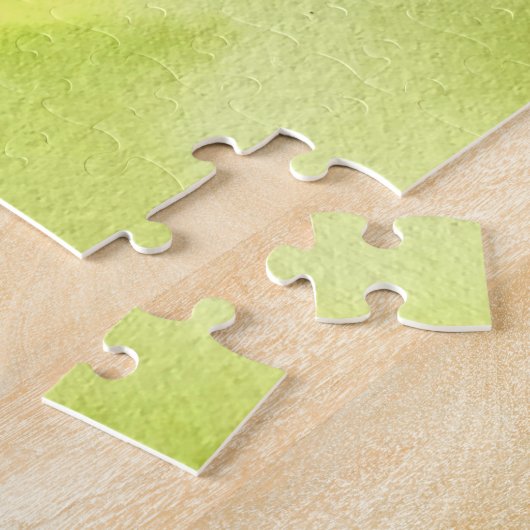 Waterverf florale iris paars groen legpuzzel (Zijkant)