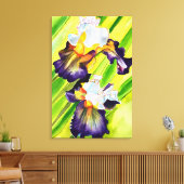Waterverf florale irisbloem canvas afdruk (Insitu (Woonkamer))