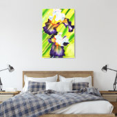 Waterverf florale irisbloem canvas afdruk (Insitu (Slaapkamer))