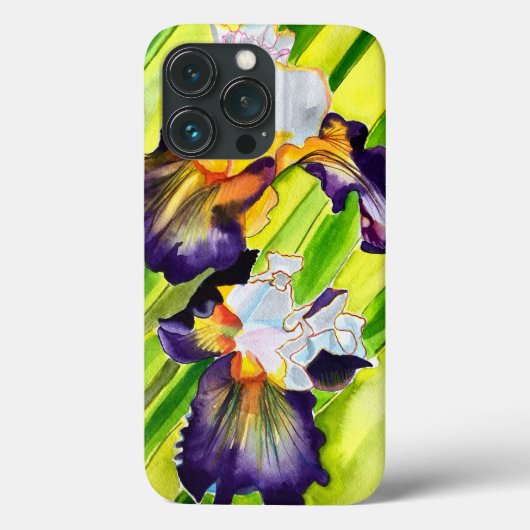 Waterverf florale irisbloem Case-Mate iPhone case (Achterkant)