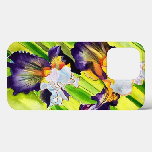 Waterverf florale irisbloem Case-Mate iPhone case (Achterkant (horizontaal))