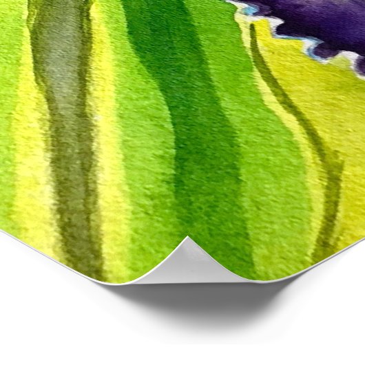 Waterverf florale irisbloem poster (Hoek)