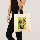Waterverf florale irisbloem tote bag (Voorkant (product))