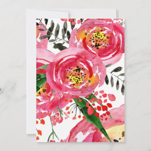 Waterverf florale kaap monogram huishouding kaart (Achterkant)