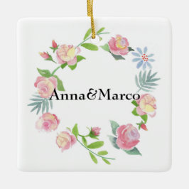 waterverf florale kaart keramisch ornament